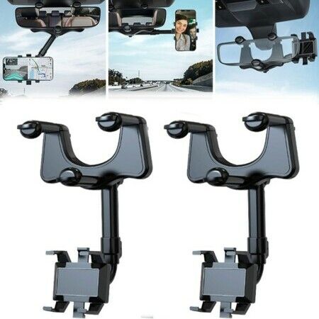 Car Phone Holder Mount Rotatable and Retractable 2Pack 360-degree Rotation Adjustment for All Mobile Phones and All Car