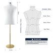 Male Mannequin Dressmakers Dummy Display Stand Manikin Torso Dress Form Metal Base 165-185cm White 