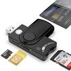 Smart Card + SD + TF + SIM Card 4 in 1 Multi-Function Card Reader,for Micro SD/Micro SDHC/Micro SDXC, SD/SDHC/SDXC