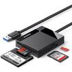 SD Card Reader USB 3.0;5Gbps Hub Adapter;Read 4 Cards Simultaneously;CF,TF, Sdxc,SD,MS, For Windows, Mac, Linux