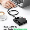 SD Card Reader USB 3.0;5Gbps Hub Adapter;Read 4 Cards Simultaneously;CF,TF, Sdxc,SD,MS, For Windows, Mac, Linux