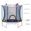 Genki Kids Trampoline Bounce Rebounder Jumping Rebounding Indoor Outdoor Safety Enclosure Basketball Hoop 60 Inch 