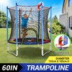 Genki Kids Trampoline Bounce Rebounder Jumping Rebounding Indoor Outdoor Safety Enclosure Basketball Hoop 60 Inch