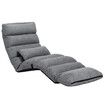 Floor Sofa Bed Lounge Recliner Chair Chaise Couch Adjustable Folding with Pillow Pedal Grey