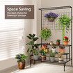 Black Plant Stand 3 Tiers Metal Hanging Pot Holder Flower Shelf Outdoor Indoor Corner Planter Garden Storage Rack Large