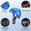 Kids Helmet Pad Set 3-14 yrs Ages Blue Adjustable Kids Roller Skateboard Bike Helmet Knee & Elbow Pads Wrist Guards