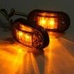 2Pack LED Front Side Marker Indicator Light 12V 24V For Truck Van Trailers Boats - Yellow