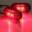 2Pack LED Front Side Marker Indicator Light 12V 24V For Truck Van Trailers Boats - Red