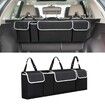 Car Trunk Organizer Storage Backseat Hanging Organizer with 4 Pockets for SUV MPV Waterproof Collapsible Black