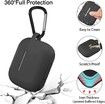 Airpods Pro Case with Keychain Silicone Skin Case Cover Shock-Absorbing Front LED Visible(Black)