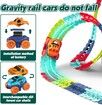 Race Car Track for Kids with Bendable Track, Gravity-Free Creative Toy with 184 Pieces Toys for Kids with Light,1 Car 2 Shells