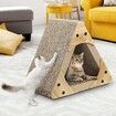 Triangle Cat Scratcher Bed Cave House Tunnel Cardboard Lounge Scratching Toy