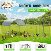 Chicken Run Coop Walk In Chook Shelter Pen Rabbit Hutch Dog Cat Enclosure Bird Cage Extra Large 280x570x195cm