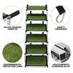 6 Steps Aluminium Dog Cat Pet Ramp Stairs Ladder Folding with Artificial Grass Surface 