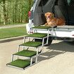 5 Steps Folding Dog Cat Pet Ramp Stairs Ladder for Car Aluminium Artificial Grass Surface 