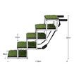 5 Steps Folding Dog Cat Pet Ramp Stairs Ladder for Car Aluminium Artificial Grass Surface 