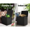 Gardeon Outdoor Storage Box 118L Container Lockable Indoor Garden Toy Tool Shed Black