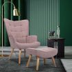 Armchair Lounge Chair Ottoman Accent Armchairs Fabric Sofa Chairs Pink