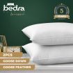 Bedding Pillow Goose Feather Down Pillows Twin Pack Standard Size Hotel