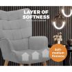 Armchair Lounge Chair Ottoman Accent Armchairs Fabric Sofa Chairs Grey