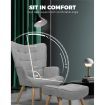 Armchair Lounge Chair Ottoman Accent Armchairs Fabric Sofa Chairs Grey