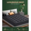 Bedding Bamboo Charcoal Pillowtop Mattress Topper Protector Cover Double