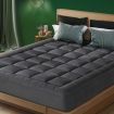 Bedding Bamboo Charcoal Pillowtop Mattress Topper Protector Cover Double