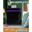 Bedside Tables 3 Drawers Side Table RGB LED High Gloss Nightstand Cabinet