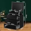 Bedside Tables 3 Drawers Side Table RGB LED High Gloss Nightstand Cabinet