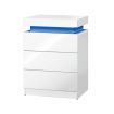 Bedside Tables Side Table 3 Drawers RGB LED High Gloss Nightstand Cabinet