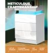 Bedside Tables Side Table 3 Drawers RGB LED High Gloss Nightstand Cabinet