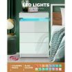 Bedside Tables Side Table 3 Drawers RGB LED High Gloss Nightstand Cabinet