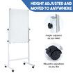 Double Sided Interactive Whiteboard Magnetic Mobile White Board Dry Erase Casters Stand 60cmx90cm Height Adjustable