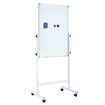 Double Sided Interactive Whiteboard Magnetic Mobile White Board Dry Erase Casters Stand 60cmx90cm Height Adjustable