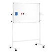 Double Sided Magnetic Whiteboard Interactive Mobile White Board Dry Erase Stand Casters Adjustable Height 90cmx60cm