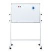 Double Sided Magnetic Whiteboard Interactive Mobile White Board Dry Erase Stand Casters Adjustable Height 90cmx60cm