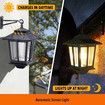 Solar Outdoor Wall Light Sconce Hanging Lantern Garden Outside Lamp Patio Fence Porch Waterproof with Light Sensor 2PCS