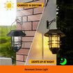 Outdoor Solar Wall Light Lantern Sconce Hanging Garden Lamp Outside Patio Fence Porch Waterproof with Light Sensor 2PCS