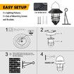 Outdoor Solar Wall Light Lantern Sconce Hanging Garden Lamp Outside Patio Fence Porch Waterproof with Light Sensor 2PCS