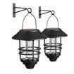 Outdoor Solar Wall Light Lantern Sconce Hanging Garden Lamp Outside Patio Fence Porch Waterproof with Light Sensor 2PCS