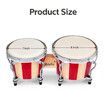 Melodic Bongo Drums Set Wooden Percussion Instrument with Padded Bag and Tuning Keys Kids Adults Beginners 7" 8"