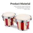 Melodic Bongo Drums Set Wooden Percussion Instrument with Padded Bag and Tuning Keys Kids Adults Beginners 7" 8"