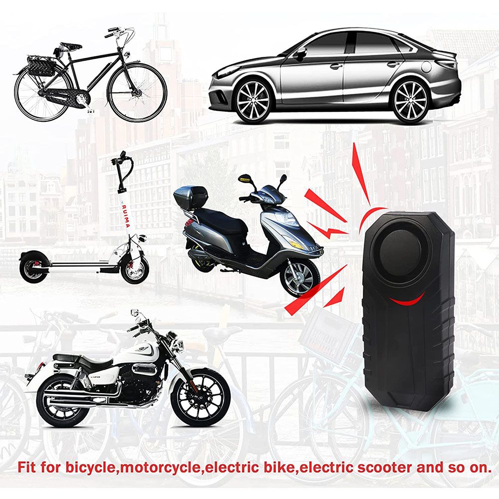 13dB Bike Alarm, Wireless Waterproof Bike Alarm with Remote Control