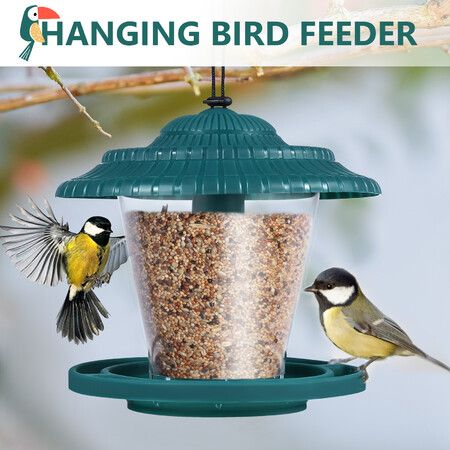 Hanging Bird Feeder Automatic Seed Container for Parrot Quail Garden Wild Outdoor Gazebo Shape