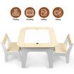 Kidbot Lego Table and Chair Set Childrens Kids Activity Play Centre Wooden Multifunctional Desk with Storage Space