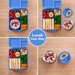 Large Leak-Proof Bento Lunch Box with 4-Compartment for Kids Compatible with Caperci Thermos Jar (Blue)