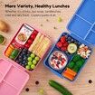 Large Leak-Proof Bento Lunch Box with 4-Compartment for Kids Compatible with Caperci Thermos Jar (Blue)