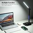 Desk Lamp with USB Charging Port, Adjustable Foldable Table Lamp Touch Control Office Lamp with Clock Desk Light