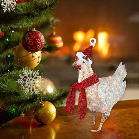 Christmas Chicken Decorations, Christmas Tree Decor Ornaments A