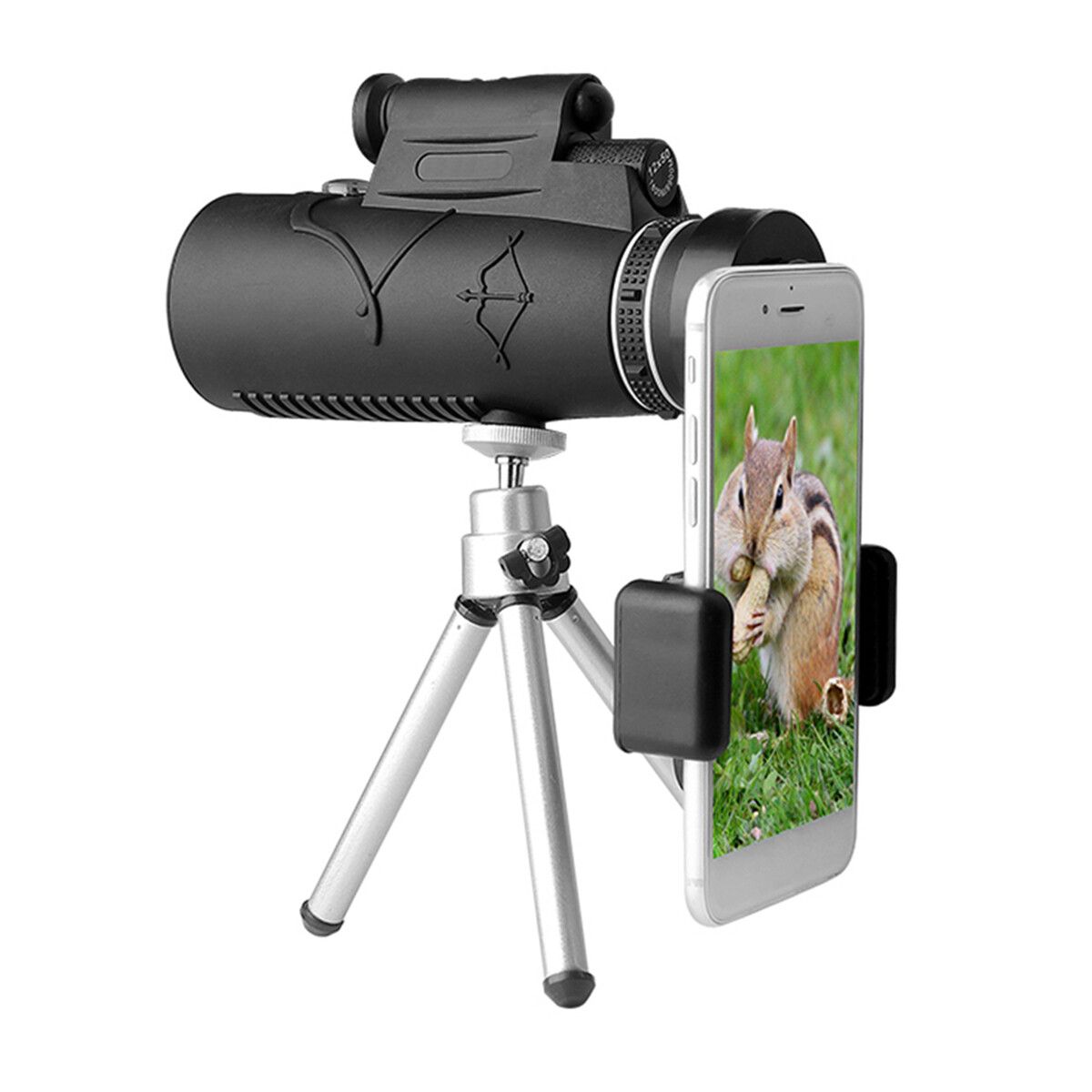 12X40 Monocular BAK4 Prism Night Vision Monocular Telescope w/Holder Tripod for Wildlife Watching Camping